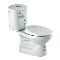 Bàn cầu 2 nhấn Dolacera 234 trắng lá tre