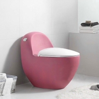 Bồn cầu khối cao cấp trứng hồng nắp trắng