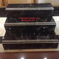 Gạch lát cầu thang 47x100 đen vân cam