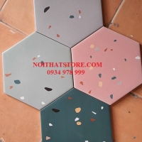 Gạch lục giác sỏi đá đa màu