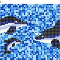 Gạch mosaic cá heo ốp hồ bơi