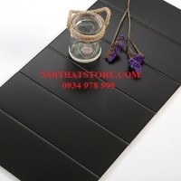 Gạch thẻ 10x30 đen mờ phẳng