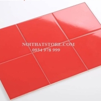 Gạch thẻ vuông đỏ bóng phẳng 10x10