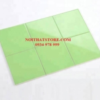 Gạch thẻ vuông xanh lá bóng phẳng 10x10