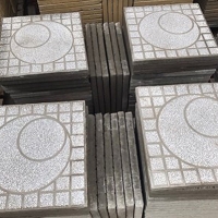 Gạch vỉa hè Terrazzo 40x40 xám tròn