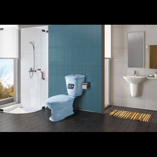 Bàn cầu 1 nhấn Dolacera màu xanh biển