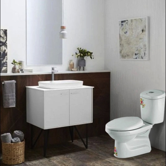 Bàn cầu 2 nhấn Dolacera 234 màu trắng