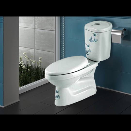 Bàn cầu 2 nhấn Dolacera 234 trắng lá tre