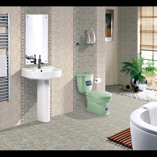 Bàn cầu 2 nhấn Dolacera màu xanh ngọc