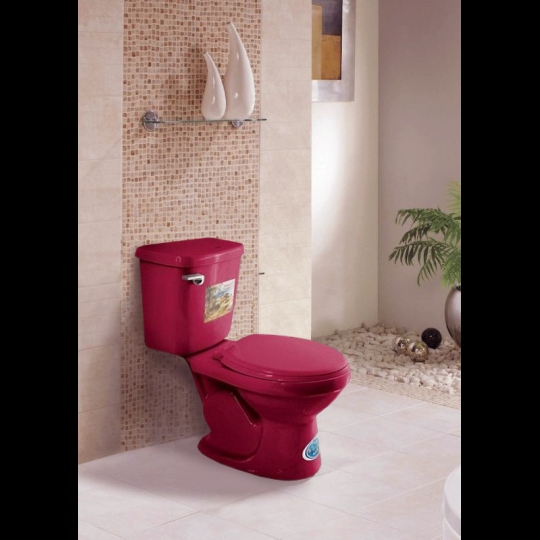 Bàn cầu xả gạt Dolacera màu đỏ
