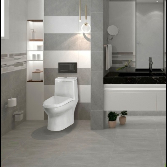 Bồn cầu 1 khối Ceravi C504 (Tặng lavabo, chân chậu)