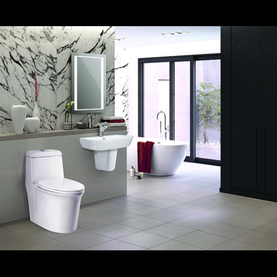 Bồn cầu 1 khối Ceravi C507 (Tặng lavabo, chân chậu)