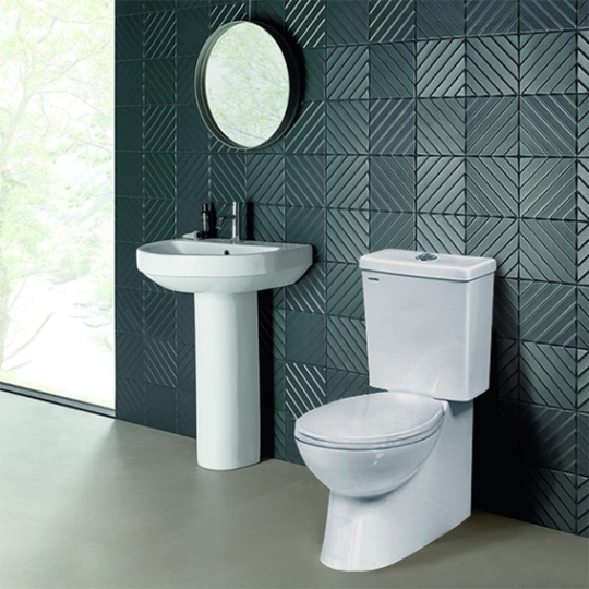 Bồn cầu 2 khối Ceravi C302 (Tặng Lavabo)