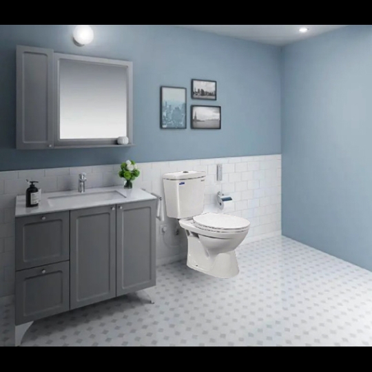 Bồn cầu 2 khối Ceravi C306KL (Tặng Lavabo)