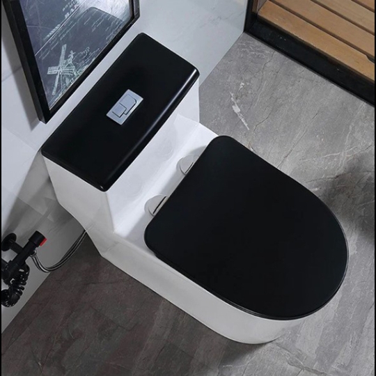 Bồn cầu khối cao cấp trắng nắp đen