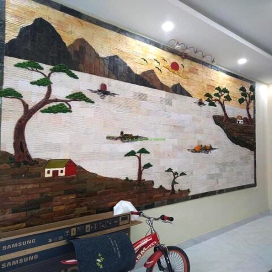 Đá kiểu răng lược trắng sữa HL3D-2