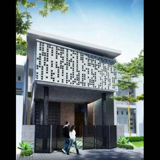 Gạch bông gió 3 ô vuông nhỏ
