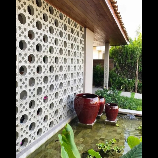 Gạch bông gió trắng hình bát giác