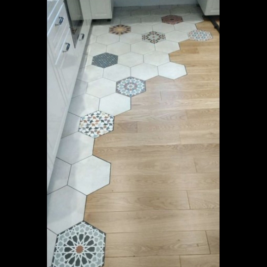 Gạch lục giác đẹp giá rẻ trắng xám mờ xi măng 20x23