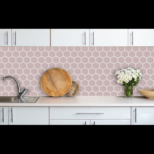 Gạch lục giác hồng pastel
