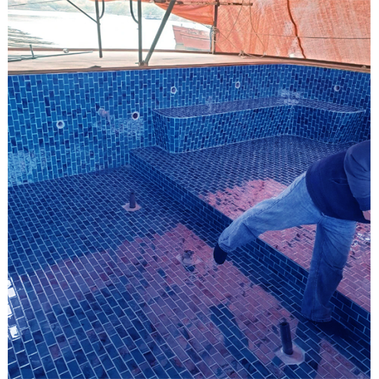 Gạch mosaic gạch thẻ xanh vân đá