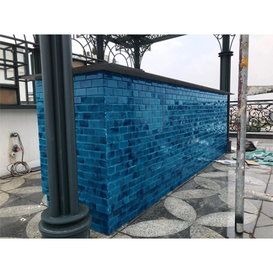 Gạch mosaic gạch thẻ xanh vân đá