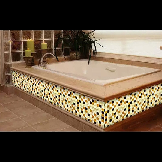 Gạch mosaic thủy tinh nâu cam
