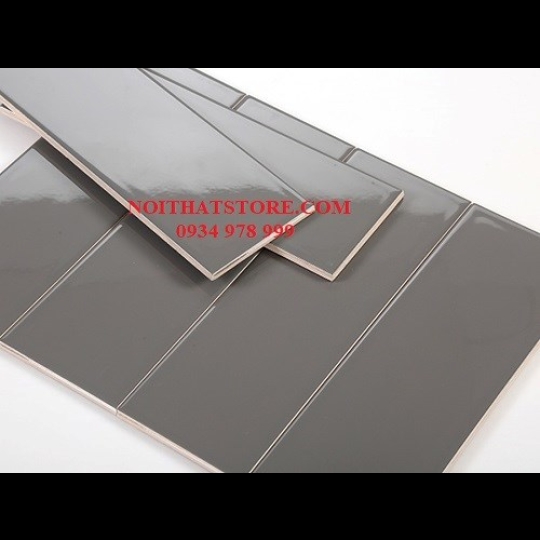 Gạch thẻ 10x30 xám bóng phẳng