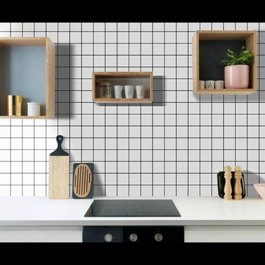 Gạch thẻ vuông trắng bóng phẳng 10x10