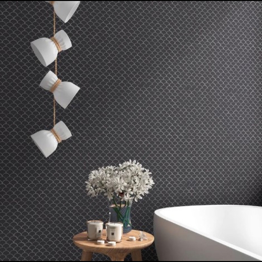 Gạch trang trí 30x60 vảy cá đen TTP3622