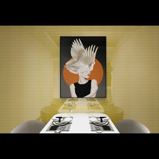 Gạch trang trí 3D 30x60 men siêu bóng vàng cam