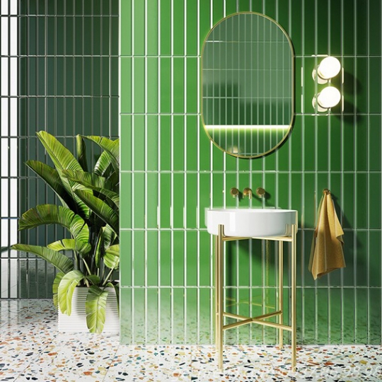 Gạch trang trí 3D 30x60 men siêu bóng xanh lá