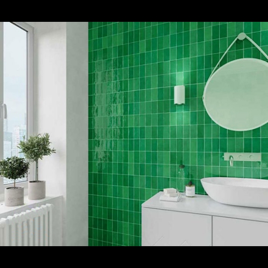 Gạch trang trí 3D 30x60 men siêu bóng xanh lá