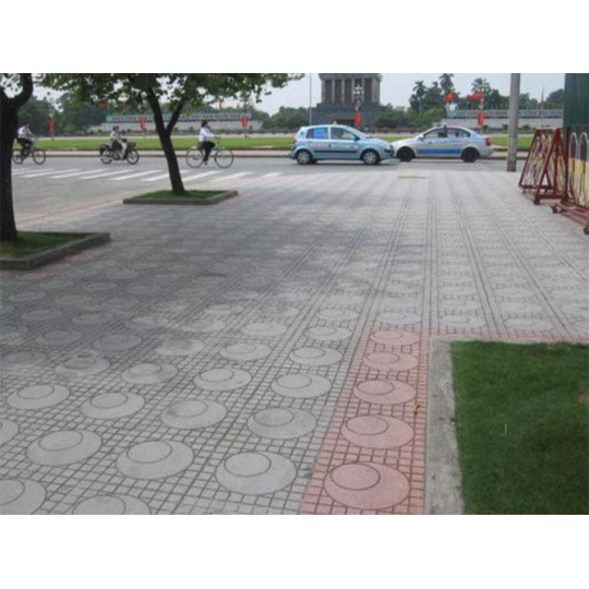 Gạch vỉa hè Terrazzo 40x40 xám tròn