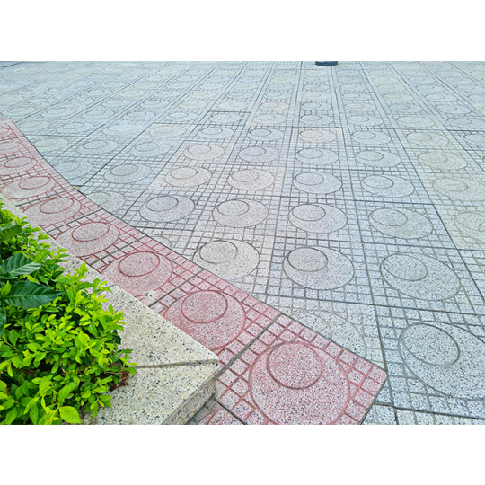 Gạch vỉa hè Terrazzo 40x40 xám tròn