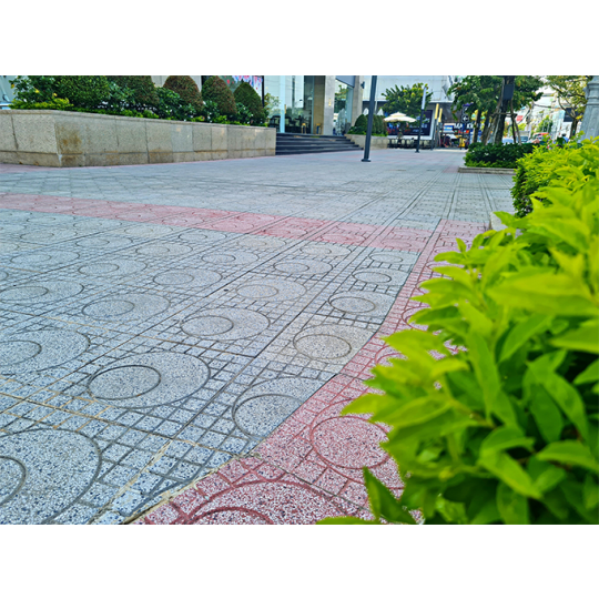 Gạch vỉa hè Terrazzo 40x40 xám tròn