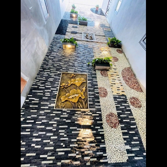Đá ghép trắng đen HL3E-15