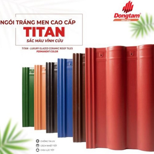 Ngói tráng men Đồng Tâm Titan cao cấp cam đất