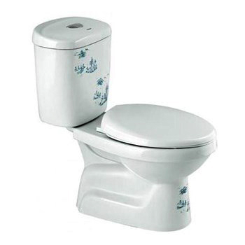 Bàn cầu 2 nhấn Dolacera 234 trắng lá tre