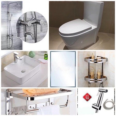 Combo thiết bị vệ sinh giá rẻ (8 món)