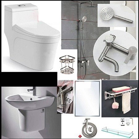 Combo thiết bị vệ sinh giá rẻ 2 (9 món)