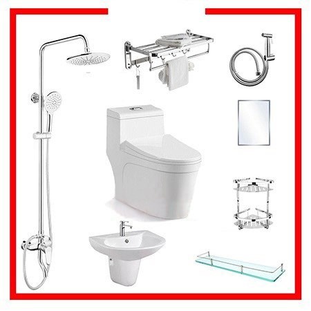 Combo thiết bị vệ sinh giá rẻ 3 (9 món)