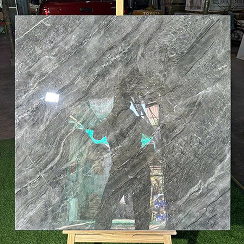 Đá đồng chất khắc kim Trung Quốc 100x100 xám đậm