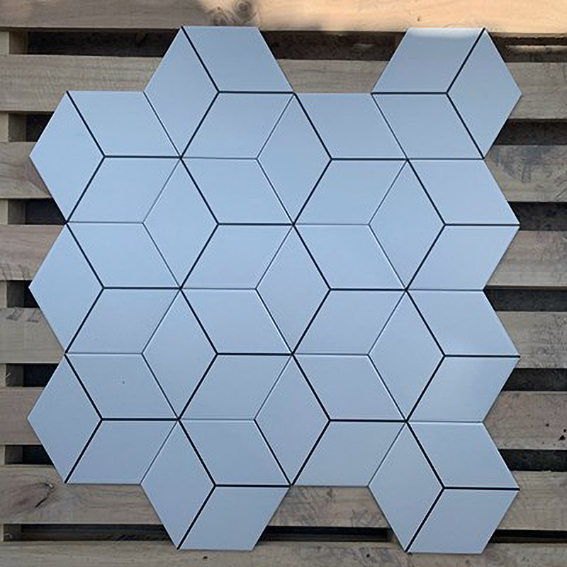 Gạch lục giác đẹp giá rẻ trắng kẻ chỉ đen 20x23