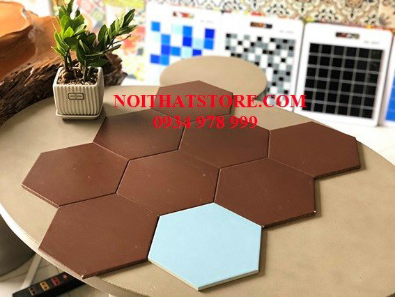 Gạch lục giác màu nâu đất