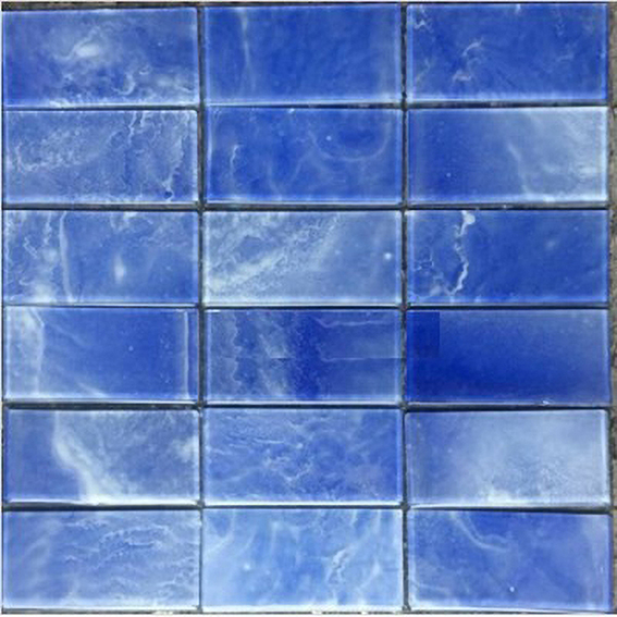 Gạch mosaic gạch thẻ xanh vân đá trắng