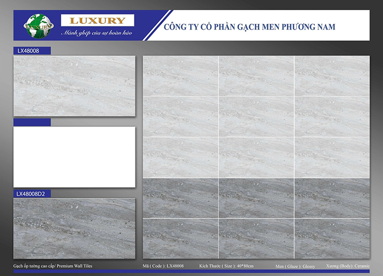 Đá ốp tường Phương Nam 40x80 LX48008