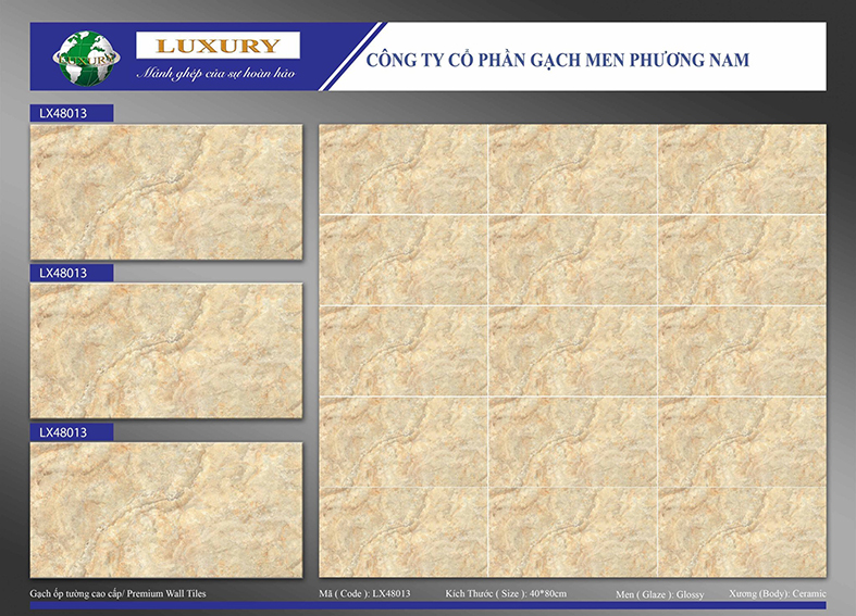 Đá ốp tường Phương Nam 40x80 LX48013