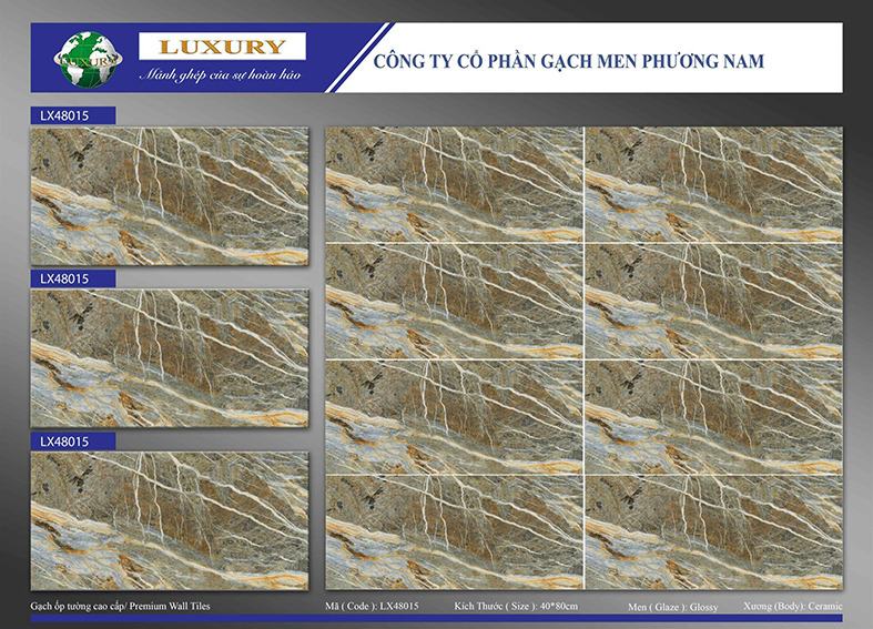 Đá ốp tường Phương Nam 40x80 LX48015