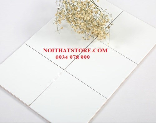 Gạch thẻ vuông trắng mờ phẳng 15x15